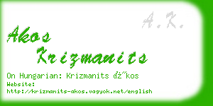 akos krizmanits business card